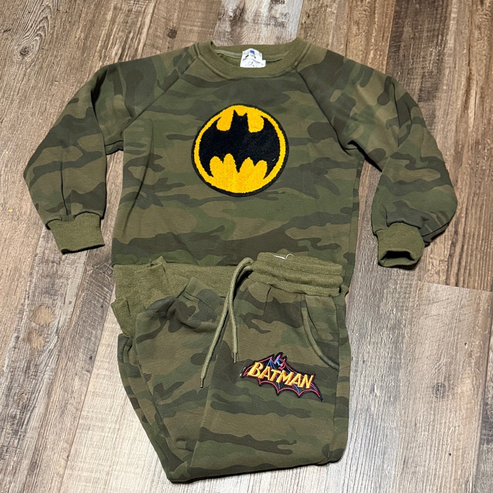 Lola + The Boys Olive Camo Sweatshirt pant set